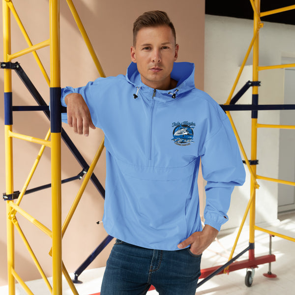 Blue Marlin and Mako Shark Embroidered Champion Packable Jacket