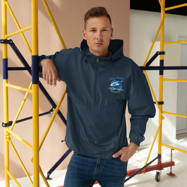 Blue Marlin and Mako Shark Embroidered Champion Packable Jacket