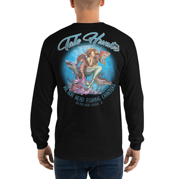 Mermaid, Great White & Seahorse Men’s Long Sleeve Shirt