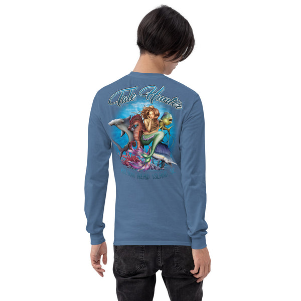 Mermaid, Hammerhead Shark and Mahi-Mahi Mens Long Sleeve T-Shirt