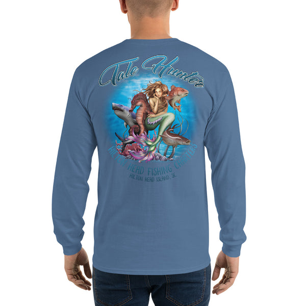 Mermaid, Great White & Seahorse Men’s Long Sleeve Shirt