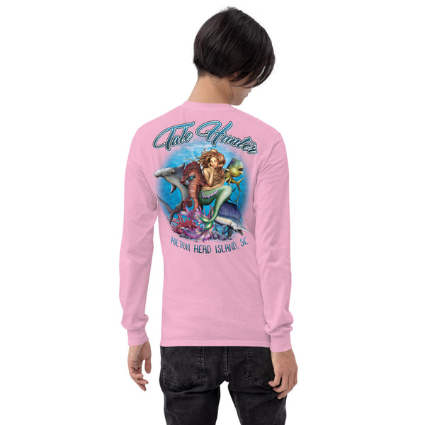 Mermaid, Hammerhead Shark and Mahi-Mahi Mens Long Sleeve T-Shirt