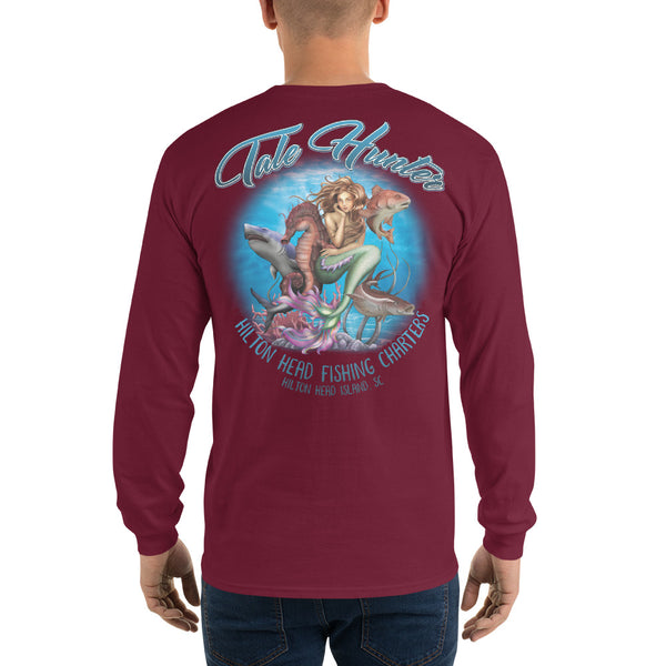 Mermaid, Great White & Seahorse Men’s Long Sleeve Shirt