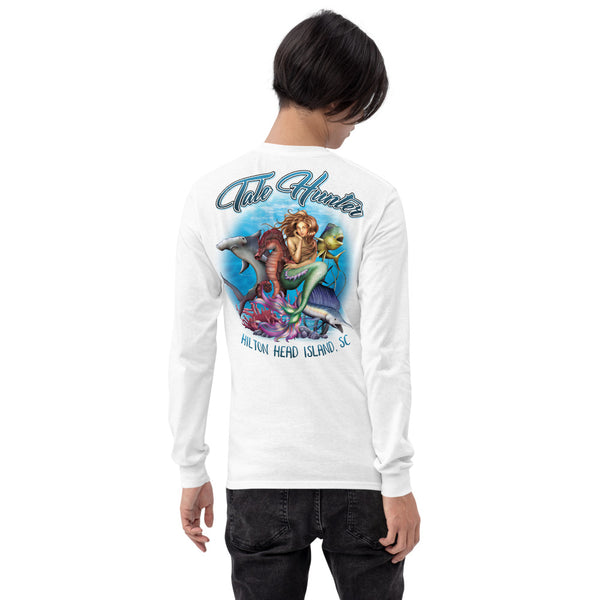 Mermaid, Hammerhead Shark and Mahi-Mahi Mens Long Sleeve T-Shirt