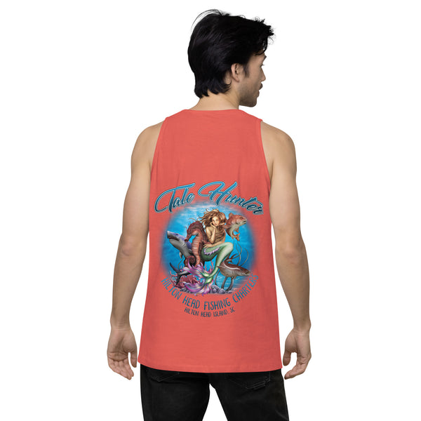 Mermaid, Great White Shark & Seahorse Men’s Premium Tank Top