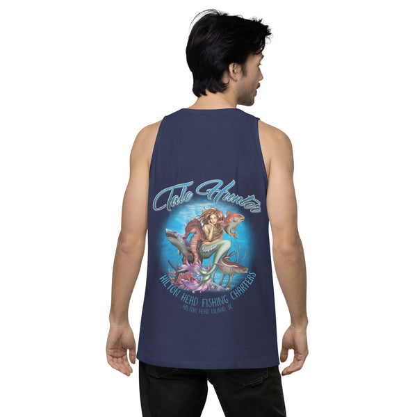 Mermaid, Great White Shark & Seahorse Men’s Premium Tank Top