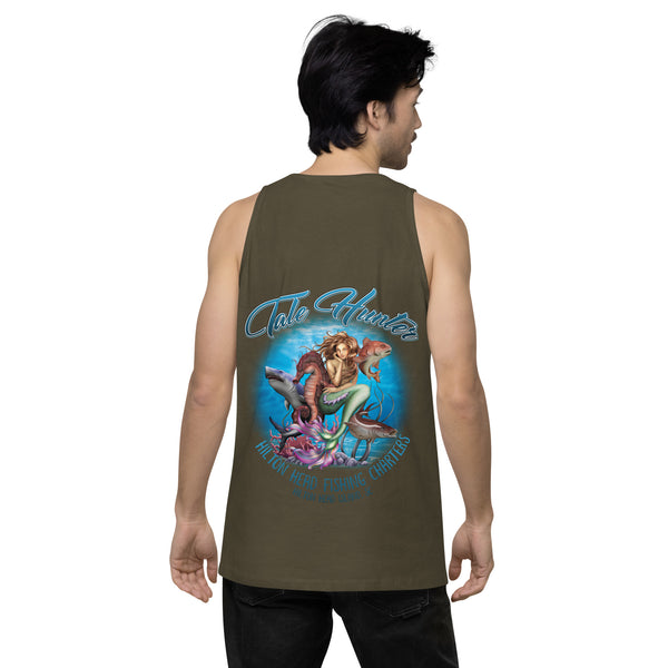 Mermaid, Great White Shark & Seahorse Men’s Premium Tank Top