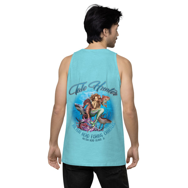 Mermaid, Great White Shark & Seahorse Men’s Premium Tank Top