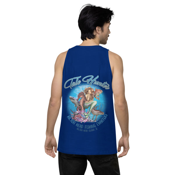 Mermaid, Great White Shark & Seahorse Men’s Premium Tank Top