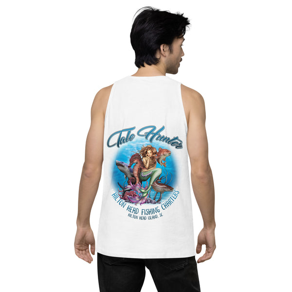 Mermaid, Great White Shark & Seahorse Men’s Premium Tank Top