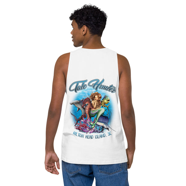 Mermaid, Hammerhead Shark & Seahorse Men’s premium tank top