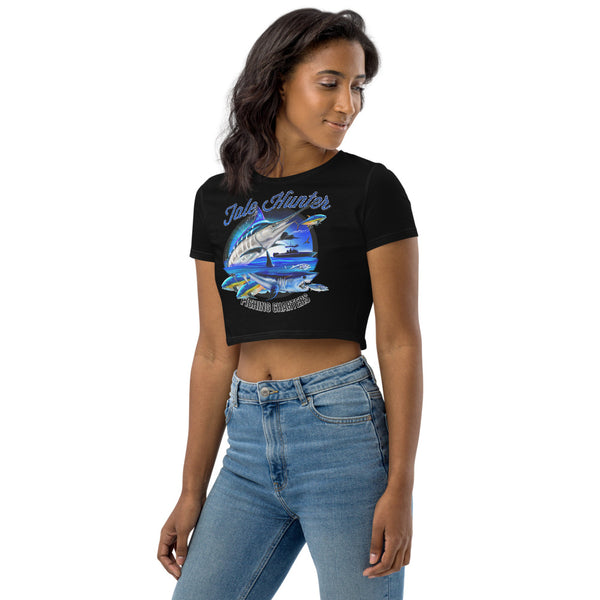 Blue Marlin & Mako Shark Organic Crop Top