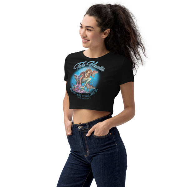 Mermaid, Great White Shark & Seahorse Organic Crop Top