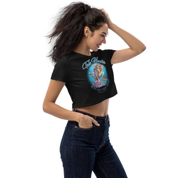 Mermaid, Great White Shark & Seahorse Organic Crop Top