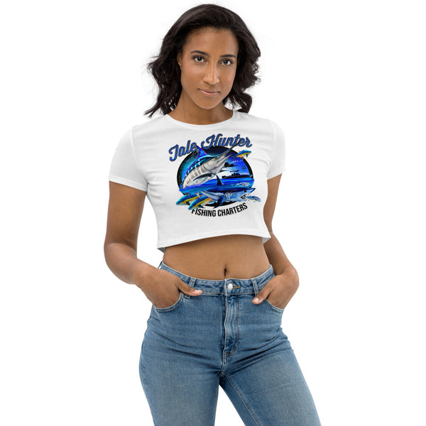 Blue Marlin & Mako Shark Organic Crop Top