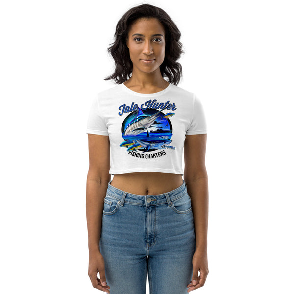 Blue Marlin & Mako Shark Organic Crop Top