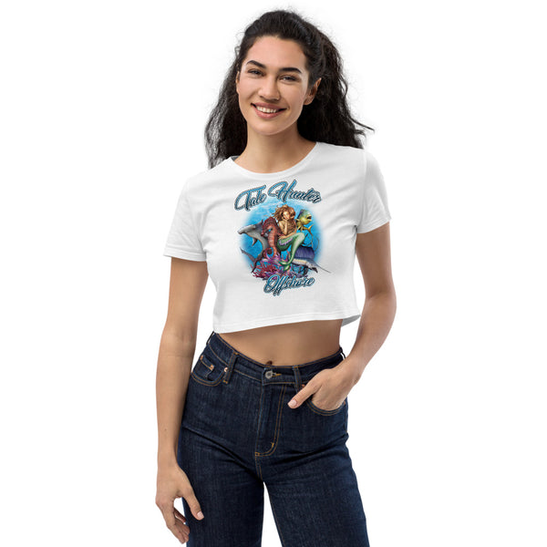 Mermaid, Hammerhead Shark Organic Crop Top