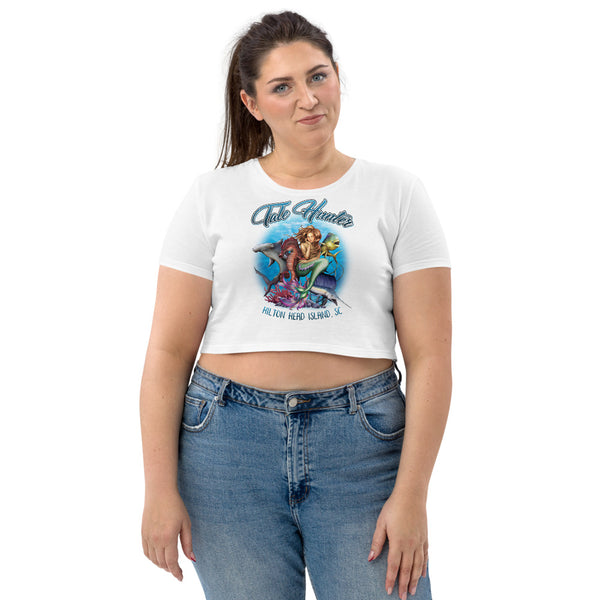 Mermaid, Hammerhead Shark Organic Crop Top