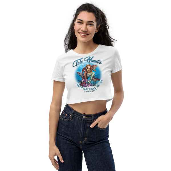 Mermaid, Great White Shark & Seahorse Organic Crop Top