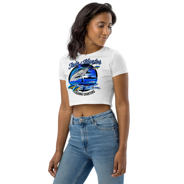 Blue Marlin & Mako Shark Organic Crop Top