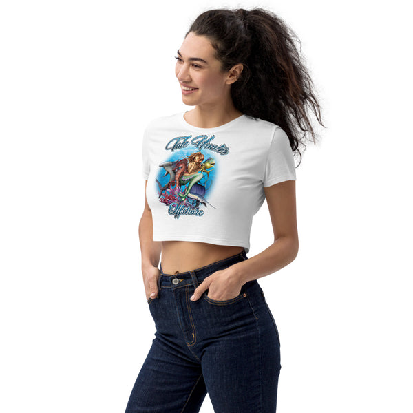 Mermaid, Hammerhead Shark Organic Crop Top