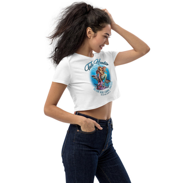 Mermaid, Great White Shark & Seahorse Organic Crop Top