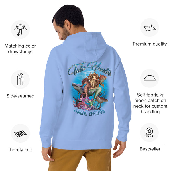 Mermaid, Great White Shark & Redfish Men's Hoodie