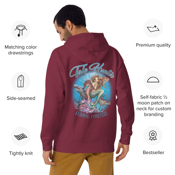 Mermaid, Great White Shark & Redfish Men's Hoodie