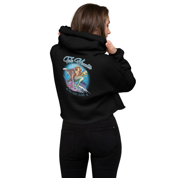 Hammerhead Shark & Mermaid Fishing Crop Hoodie