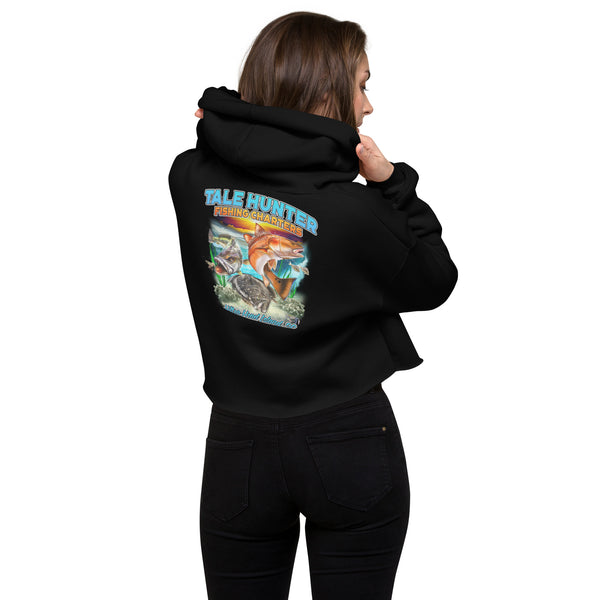 Redfish, Trout & Flounder Fishing Crop Hoodie