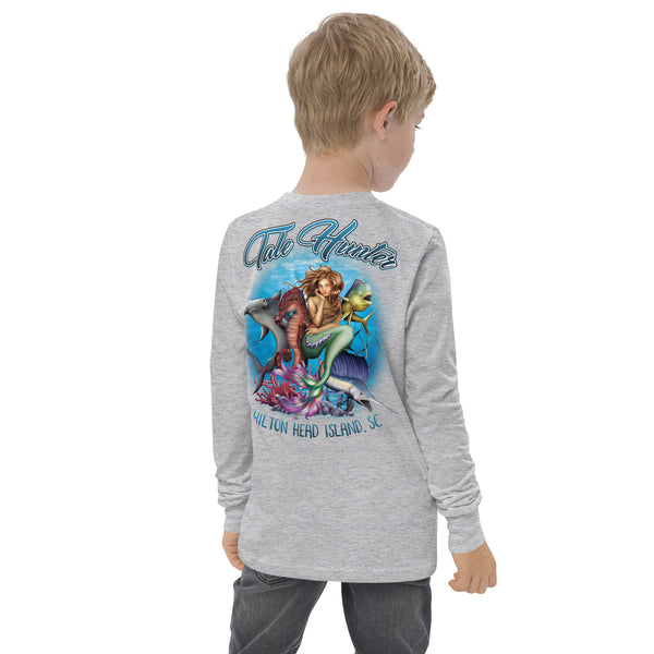 Mermaid, Great White Shark & Seahorse Youth long sleeve tee