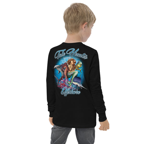 Mermaid, Great White Shark & Seahorse Youth long sleeve tee