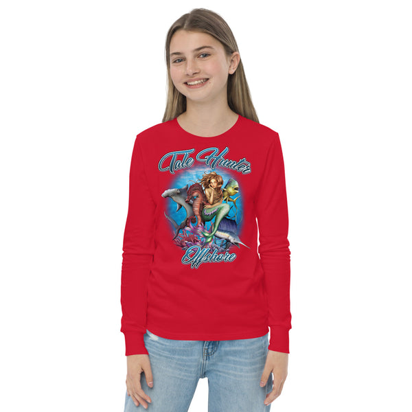 Mermaid, Hammerhead Shark & Seahorse Youth long sleeve tee